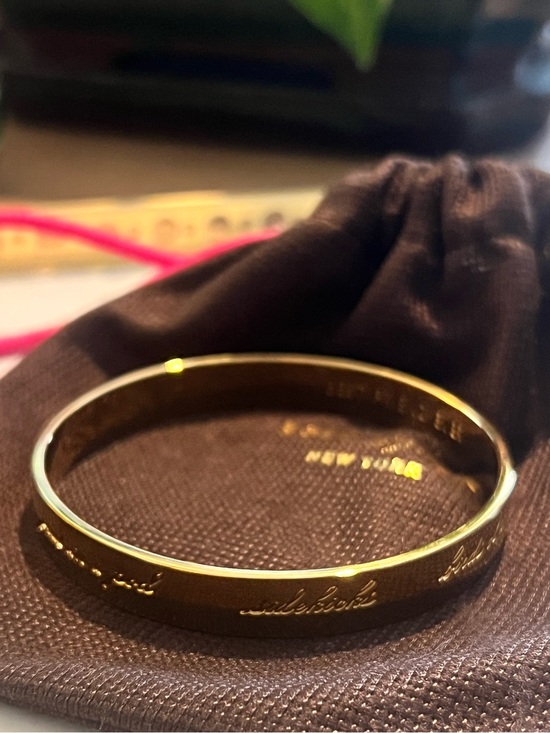 kate spade Jewelry - Kate Spade Gold Engraved 'Sidekicks' Best Friend Bangle Bracelet with Dust Bag
